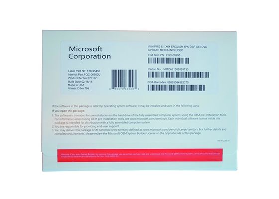 Porcellana Il software dell'OEM Packge del Pro Pack di Microsoft Windows 8,1 online attiva fornitore