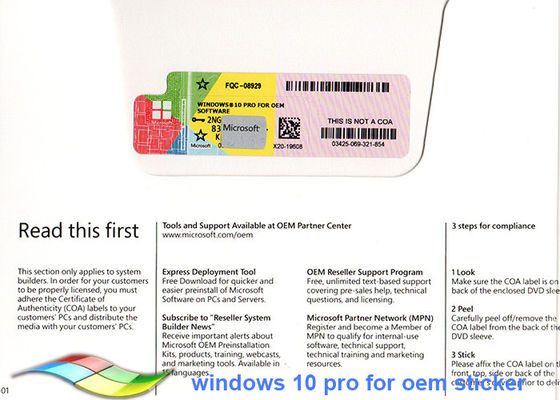 Porcellana Windows 10 sistemi completi di versione 64bit del pro autoadesivo del COA online attiva fornitore