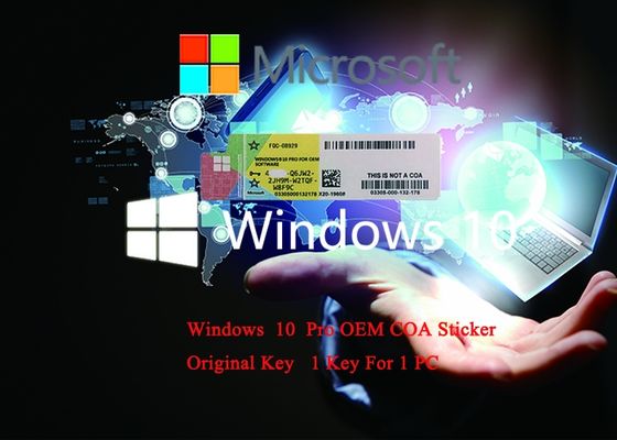 Porcellana Pro   del pacchetto dell'OEM di DVD del bit di chiave 64 dell'OEM Win10/attivazione genuina chiave professionale della licenza del COA del     10 di vittoria fornitore