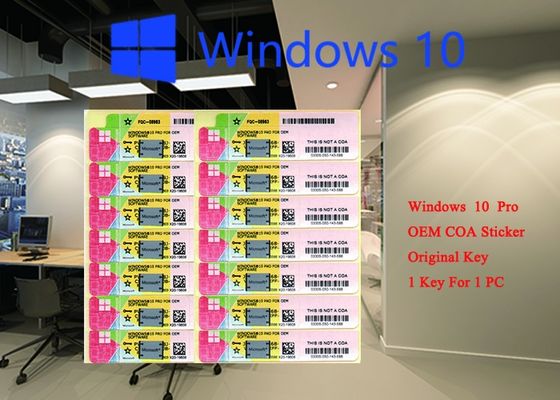 Porcellana Autoadesivo 32 del COA di 100% Microsoft Windows 10 genuini pro 64 sistemi FQC 08983, pro OEM del bit del Coreano di Windows 10 fornitore