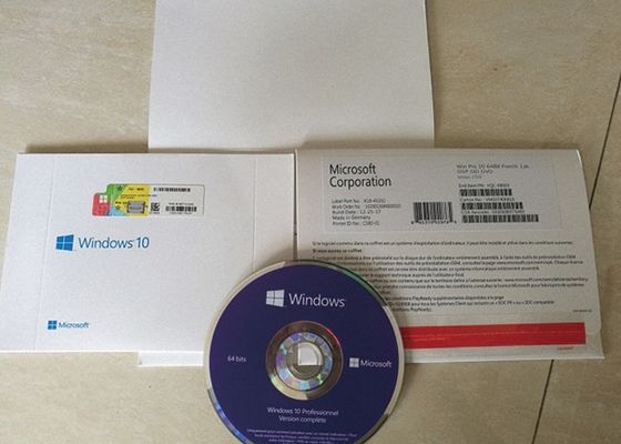 Porcellana Software 64BIT dell'autoadesivo dell'OEM di Windows 10 francesi di versione pro per la chiave di originale del PC fornitore