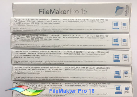 Porcellana Del software pro 16 Upg FPP originale Filemaker pro Windows del pacchetto 100% di FileMaker fornitore