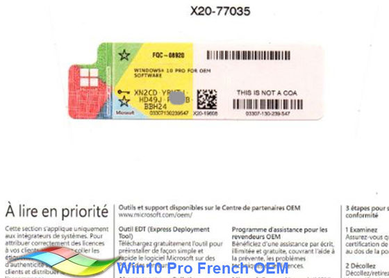 Porcellana Software 64BIT dell'autoadesivo dell'OEM di Windows 10 francesi di versione pro per il PC fornitore