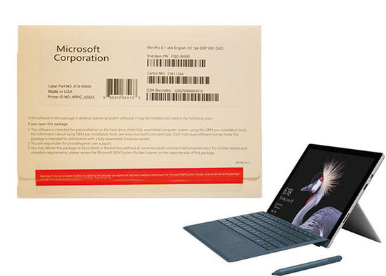 Porcellana Versione completa di pro dell'OEM 64bit di Microsoft Windows 8,1 e di Windows 8,1 dell'autoadesivo chiave del prodotto fornitore