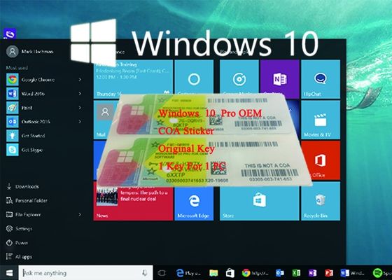 Porcellana Autoadesivo chiave dell'OEM di chiave della licenza del Coa della licenza dell'autoadesivo del prodotto genuino di Windows 10 fornitore